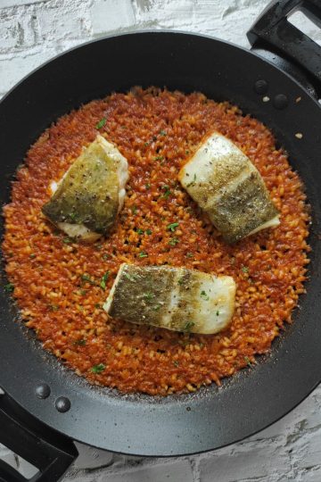 arroz con bacalao y sobrasada